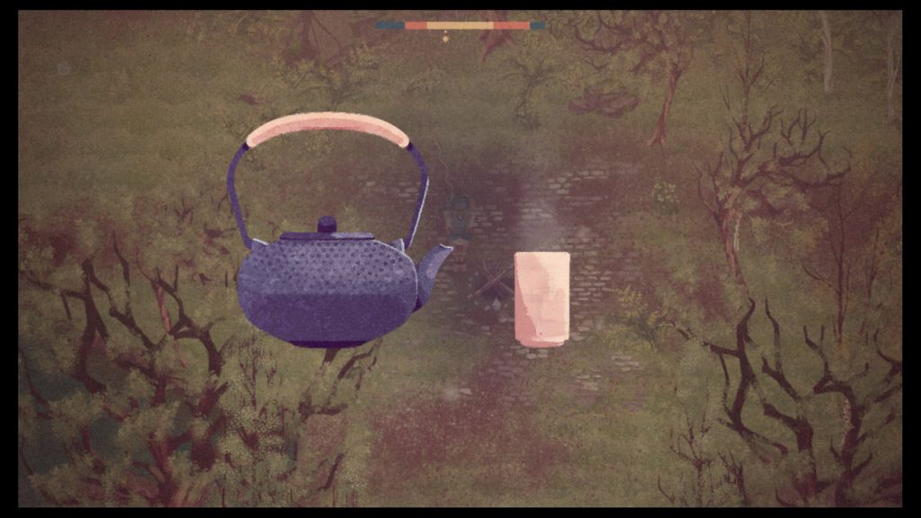 Screenshot from The GardenPath, showing an oriental-style teapot and a simple tea cup.